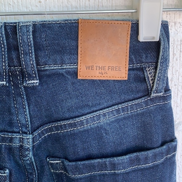 Free People High Rise Skinny Dark Wash Button Fly Denim Jeans sz 24 - Picture 6 of 9
